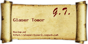 Glaser Tomor névjegykártya